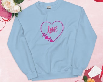 Liebe Herz Sweatshirt, Liebe Shirt, Herz Shirt, Herz Sweatshirt, Valentinstag Sweatshirt, Geschenk für sie, Geschenk für Mama