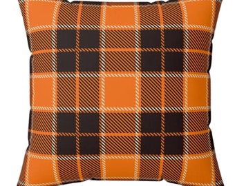 Almohada de lanzamiento de otoño / Almohada acogedora de granja / Decoración del hogar de otoño / Almohada de lanzamiento a cuadros para decoración de otoño, regalo de cumpleaños de otoño o almohada de Halloween