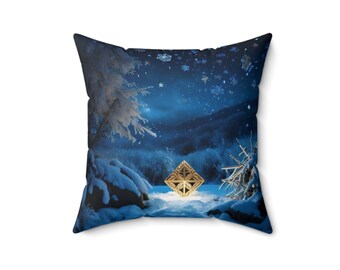 Crystal Enchanted Snowflakes - Mystical Psychic-Themed Christmas Pillow - Empower Your Holiday Decor