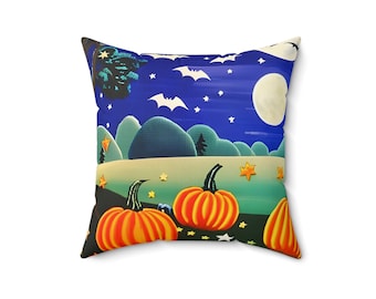 Nostalgic Pumpkin Patch Halloween Pillow - Pumpkin Pillows Autumn Decor and Halloween Gift