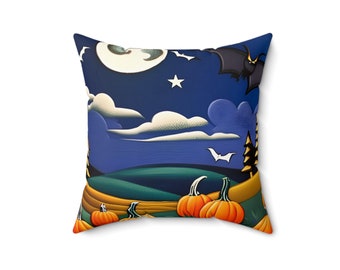 Nostalgic Pumpkin Patch Halloween Pillow - Pumpkin Pillows Autumn Decor and Halloween Gift