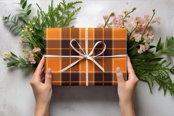 Autumn Gift Wrapping Paper perfect as a Holiday or Birthday Gift Wrapping Paper - Chic Gift Wrap for Thanksgiving and Christmas