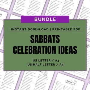 Sabbat Celebration Ideas |Book of Shadows Bundle |Witchcraft Printable Pages, Wiccan Holidays, Beginner Witch, Magick Celtic Sabbats Planner