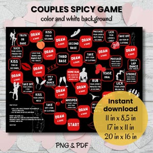 Adult Couple's Game, Valentine's Day Date Game, Spicy Game, Drinking Board Game, Printable Dating Game, Romance, Romantic Game, Date Night
