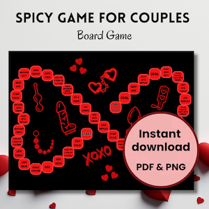 Jeu de société extra-épicé pour adultes : rendez-vous amoureux pour couples (PDF, PNG)