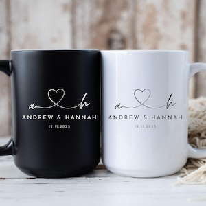 Mr & Mrs Coffee Mug, Custom Wedding Gift, Personalized Wedding Mugs, Engagement Gift, Personalized Bride and Groom Mug, Gifts For Couple