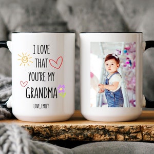 Personalized Grandma Photo Mug, First time Grandma Gift, New Grandma Gift, Custom Photo Grandma Mug, Mother's Day Gift From Grandkids