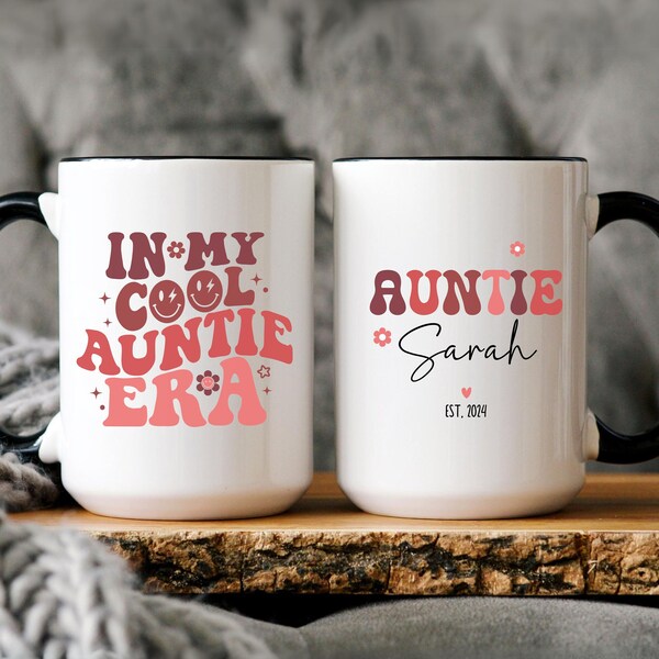 Personalized Auntie Gift, In My Cool Auntie Era Mug, Pregnancy Announcement Gift For Sister, Baby Announcement for Best Friend, Aunt Era Cup