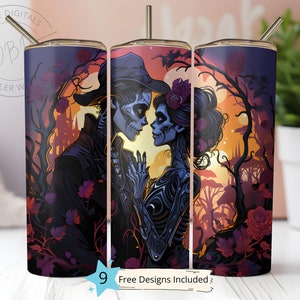 Skeleton Lovers Tumbler 20 oz Skinny Tumbler Sublimation Design Digital Download PNG Instant DIGITAL, Halloween Skeleton Tumbler Wrap