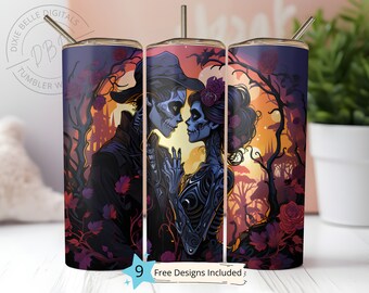 Skeleton Lovers Tumbler 20 oz Skinny Tumbler Sublimation Design Digital Download PNG Instant DIGITAL, Halloween Skeleton Tumbler Wrap