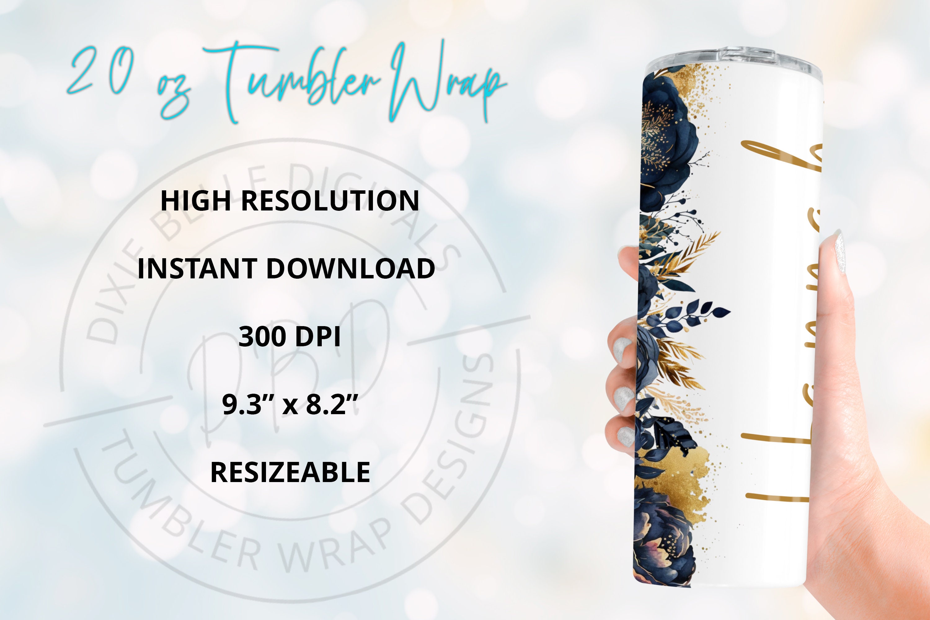 Add Your Name 20 Oz Skinny Tumbler Sublimation Design Digital Download ...