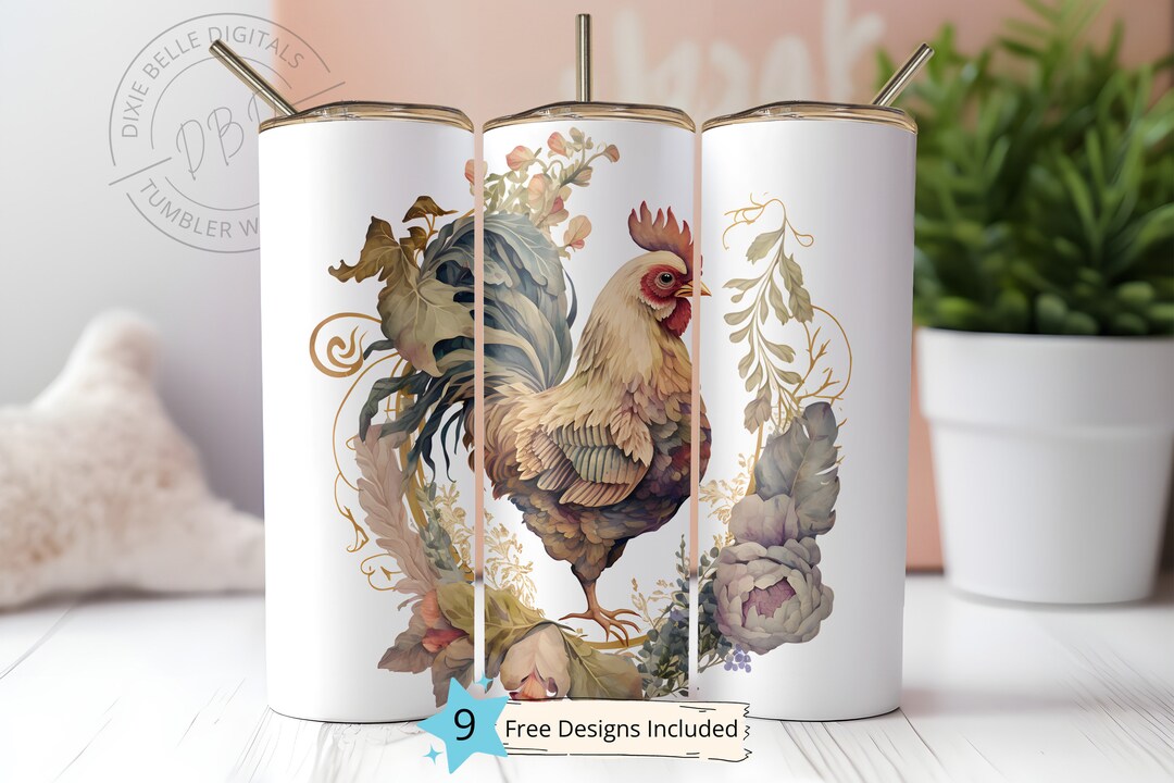 Chicken PNG 20 Oz Skinny Tumbler Sublimation Design Digital Download ...
