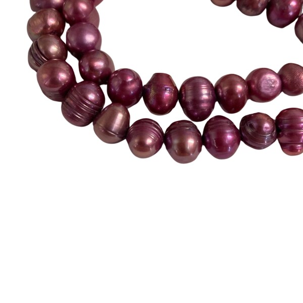 Potato Pearl Wine (dyed) Bead Strand 16in Jewelry Making Supplies Natural Pearls 8mm Destash Purple Pearls