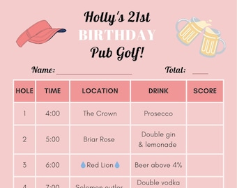Customisable Pub Golf Templates Pink Champagne Template Etsy Customisable Pub Golf Templates Pink Champagne Template Etsy