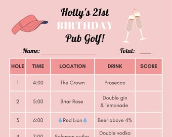 Customisable Pub Golf Templates Pink Pint Template Etsy Customisable Pub Golf Templates Pink Pint Template Etsy