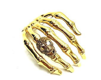Oversized Skull Hand Brooch + Small Skull Pins for the Perfect Pirate Outfit! Not your grandma’s brooch