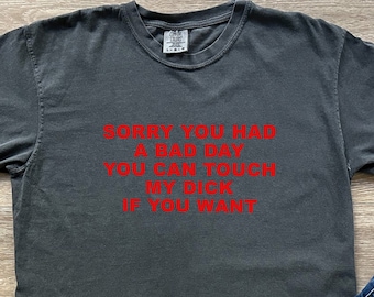 Lo siento, tuviste un mal día. Puedes tocarme la p*lla si quieres. Camiseta unisex Comfort Colors Gift.