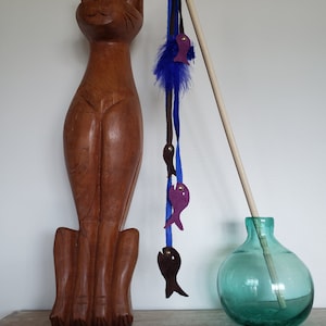 Handcrafted Leather and Deerskin Wand Cat Toy