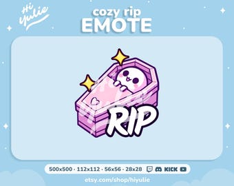 Emote RIP pour Twitch, Discord, Kick et YouTube, emote effrayante drôle, élément Halloween