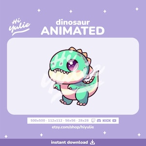 ANIMATED BABY T. REX dinosaur emote - Twitch, Discord, YouTube Streaming - Dinosaur Animated Emote, Dinosaur Twitch, Rawr, Roar, Gif