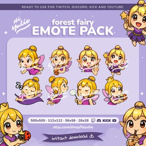 FAIRY EMOTES - Twitch, Discord, YouTube Streaming - Emoticons for Streaming, Streaming icon, Online Chat Emoji (Pack 2 of 2)