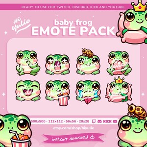Baby Frog Emotes for Twitch, Discord, Kick and YouTube, Cute and Funny Emotes for Streamers