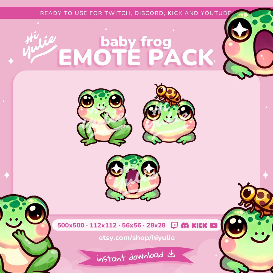 Baby Frog Emotes for Twitch and Discord, Cute Streamer Emotes, Kawaii ...