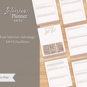 Interview Planner | Assessing Job Fit | Job Application Planner | Dream Job Interview Planner | Post Interview Actions