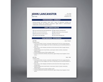 Professional Resume Template ATS Friendly Resume Template and Cover Letter Modern CV Template Corporate Resume