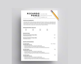 ATS Friendly Resume Template, ATS Resume Template, Cover letter, ATS Resume, Modern Minimalist Resume, Simple Resume, Basic Resume.