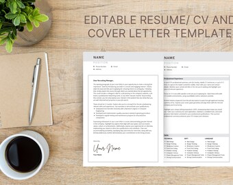 Minimalist Resume and Cover Letter Template - Etsy