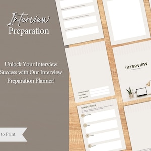 Interview Preparation Planner | Job Application Planner | CV Builder | Interview Workbook | Career Goals
