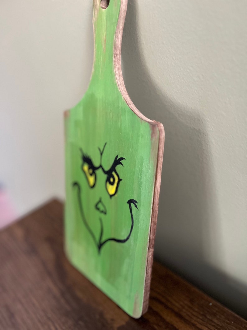 Grinch Face Small Charcuterie/serving Tray With Handle Hand Etsy UK