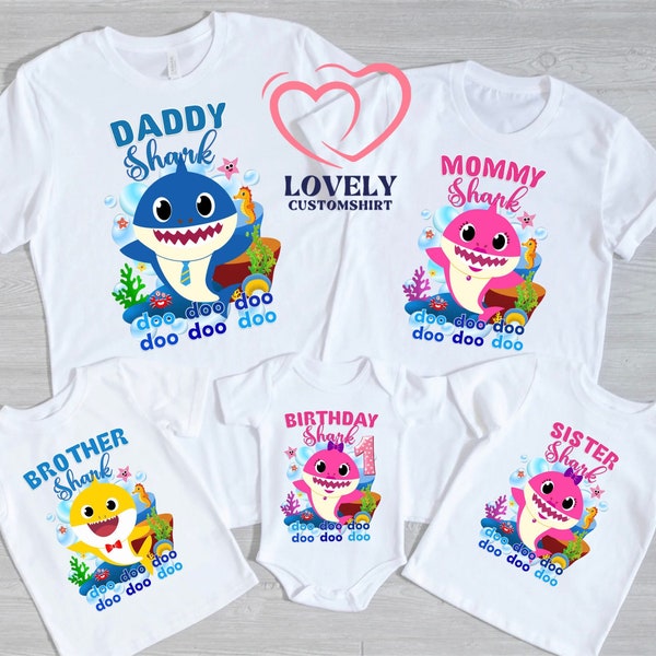 Family Shark Doo Doo Doo Shirt, Custom Birthday Shark Shirts, Baby Shark Theme Tee, Matching Family Shark Tee,Matching Birthday Family Shirt