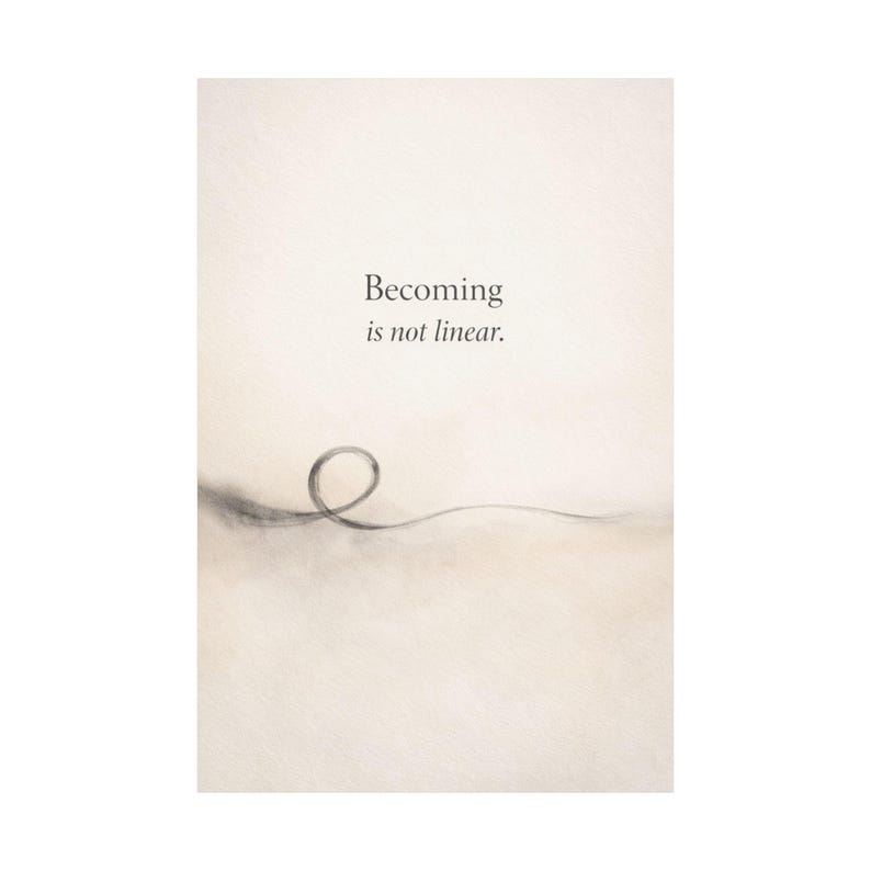 Becoming Is Not Linear Wall Art Print, Abstract Healing Quote Poster, Therapist Office Decor, Neutral Watercolor Personal Growth Artwork image 14