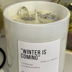 Winter Is Coming Vanilla Scented Soy Wax Candle | GOT Gift | Dragon Candle | Hand Poured Pop Culture Candle