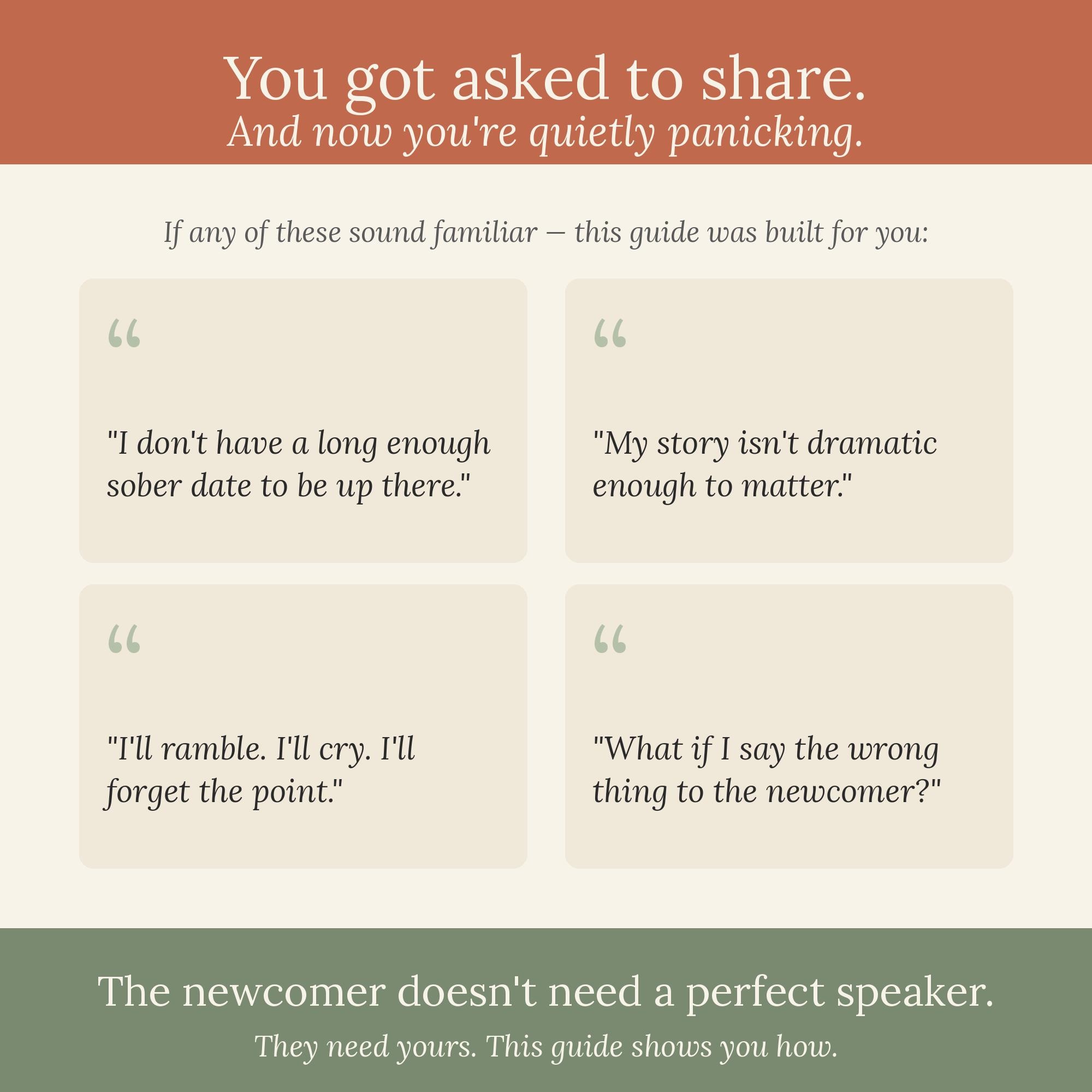 AA Speaker Speech Guide - Recovery Story Workbook, Sobriety Share ...