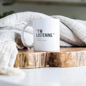 Taza de café de cerámica de 11 oz con la frase "I'm Listening" del Dr. Frasier Crane, regalo del programa de televisión Frasier, taza de Frasier TV, cita de Frasier, Navidad de Frasier