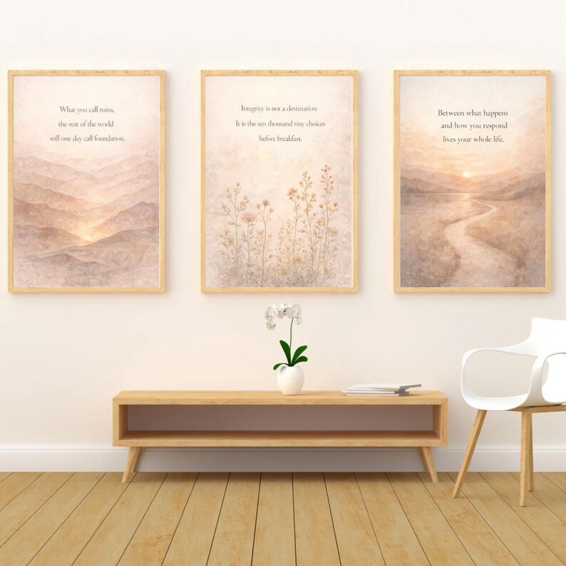 Watercolor Mountains Wall Art Print | Inspirational Quote Art | Therapy ...