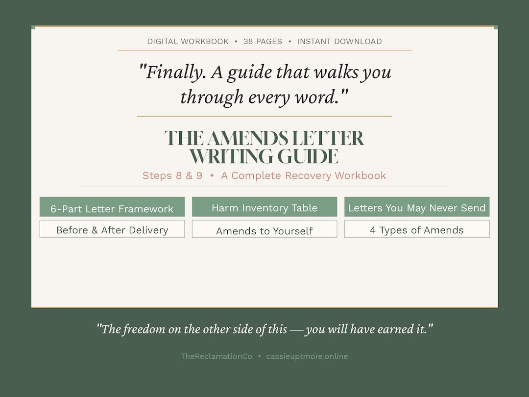 Alcoholics Anonymous Amends Letter Writing Guide | Twelve Step Program ...