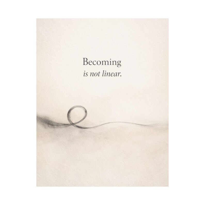 Becoming Is Not Linear Wall Art Print, Abstract Healing Quote Poster, Therapist Office Decor, Neutral Watercolor Personal Growth Artwork image 10
