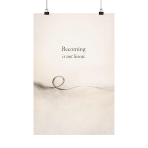 Becoming Is Not Linear Wall Art Print, Abstract Healing Quote Poster, Therapist Office Decor, Neutral Watercolor Personal Growth Artwork image 11