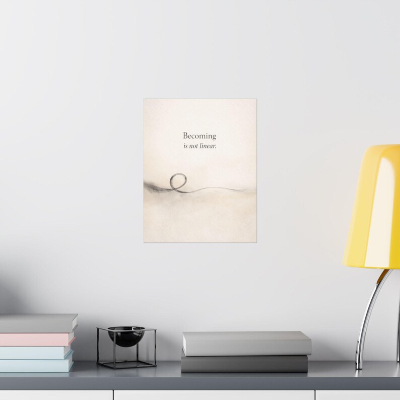Becoming Is Not Linear Wall Art Print, Abstract Healing Quote Poster, Therapist Office Decor, Neutral Watercolor Personal Growth Artwork image 13