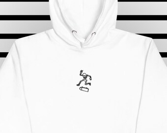 Skater Skelett Stickerei Hoodie