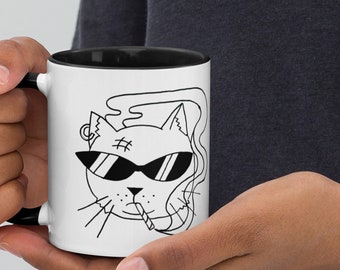 Cool cat coffee mug