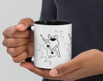 Rock cat coffee mug