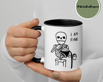 Funny skeleton coffe mug