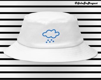 Rainy cloud embroidery Bucket Hat