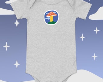 Cute mushroom baby onesie