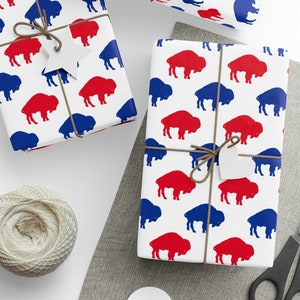 Blue and Red Buffalo Gift Wrapping Paper